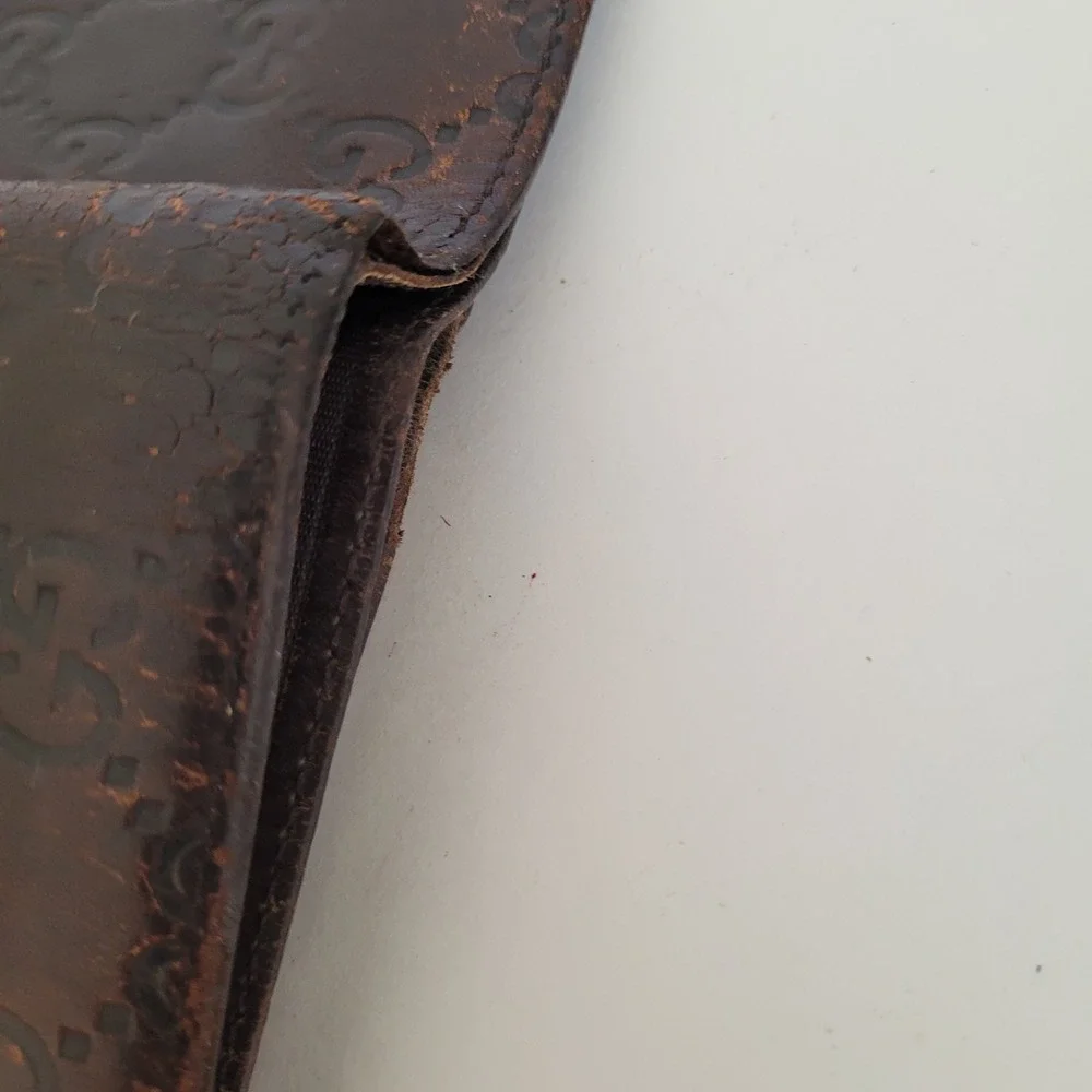 Gucci Guccissima Bifold Wallet Brown Leather GG Monogram 146223 2118 Mens